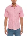 Tailorbyrd Windowpane Stretch Cotton Short Sleeve Button-down Shirt