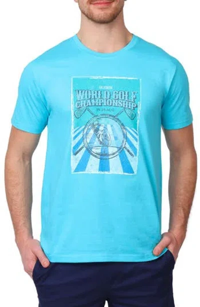 Tailorbyrd World Golf Graphic T-shirt In Aqua Pool