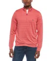 Tailorbyrd Yarn Dye Stripe Performance Quarter Zip In Red