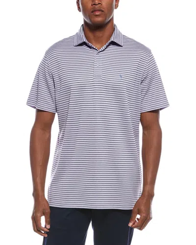 Tailorbyrd Yarn-dye Striped Pique Polo Shirt In Blue