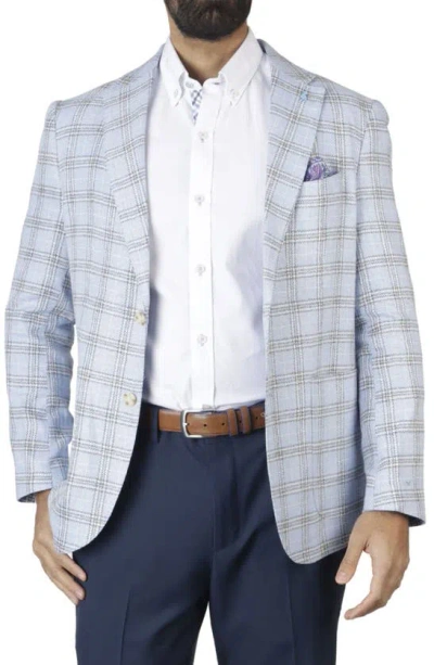 Tailorbyrd Yarn Dyed Plaid Sport Coat In Blue