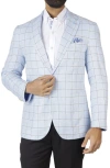 Tailorbyrd Yarn Dyed Windowpane Sport Coat In Light Blue