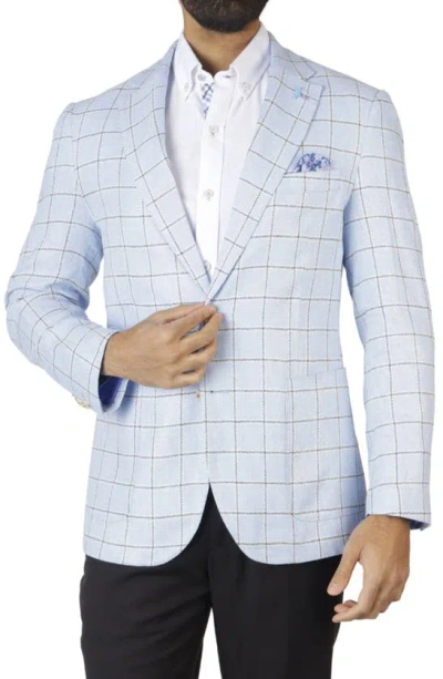 Tailorbyrd Yarn Dyed Windowpane Sport Coat In Blue