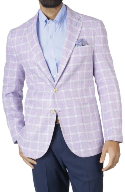Tailorbyrd Yarn Dyed Windowpane Sport Coat In Lilac