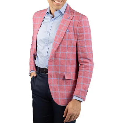 Tailorbyrd Yarn Dyed Windowpane Sport Coat In Red