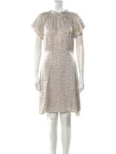 Pre-owned Tailored By Rebecca Taylor Animal Print Mini Dress In Gray