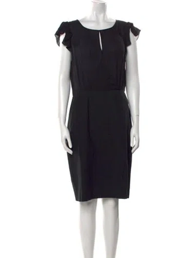 Pre-owned Tailored By Rebecca Taylor Bateau Neckline Knee-length Dress In Black