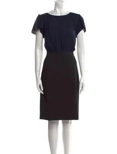 Pre-owned Tailored By Rebecca Taylor Bateau Neckline Knee-length Dress In Black