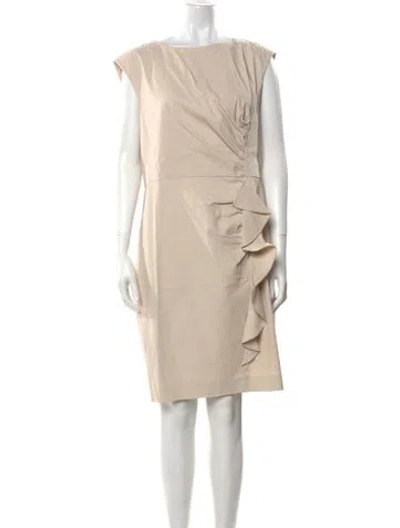 Pre-owned Tailored By Rebecca Taylor Bateau Neckline Knee-length Dress W/ Tags In Neutral