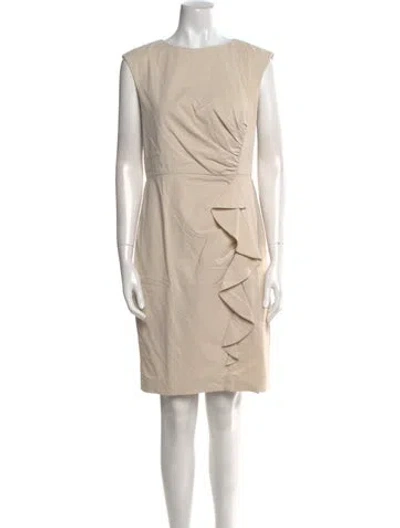 Pre-owned Tailored By Rebecca Taylor Bateau Neckline Mini Dress In Neutral