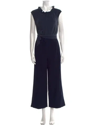 Pre-owned Tailored By Rebecca Taylor Cowl Neck Jumpsuit In Blue