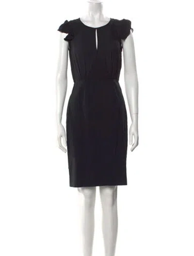 Pre-owned Tailored By Rebecca Taylor Crew Neck Mini Dress In Black