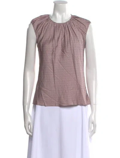 Pre-owned Tailored By Rebecca Taylor Crew Neck Sleeveless Top In Pink