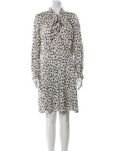 Pre-owned Tailored By Rebecca Taylor Floral Print Knee-length Dress In Neutral