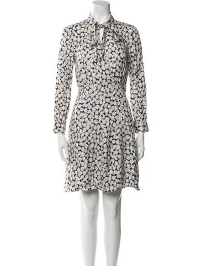 Pre-owned Tailored By Rebecca Taylor Floral Print Mini Dress In Blue