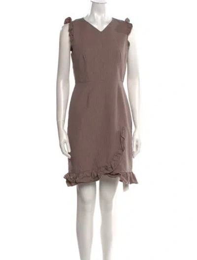 Pre-owned Tailored By Rebecca Taylor Houndstooth Print Mini Dress In Brown