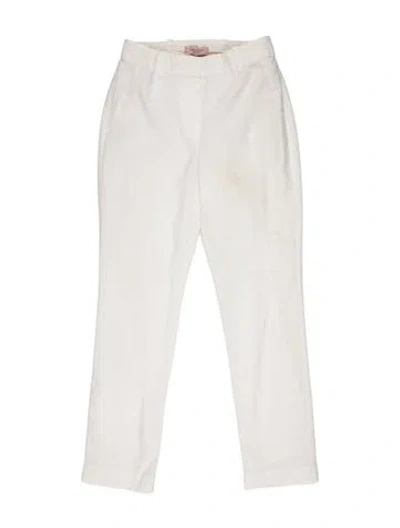 Pre-owned Tailored By Rebecca Taylor Linen Straight Leg Pants In White