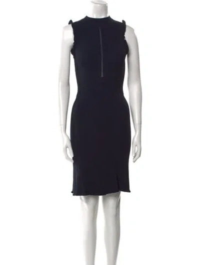 Pre-owned Tailored By Rebecca Taylor Mock Neck Knee-length Dress In Blue