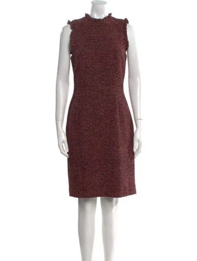 Pre-owned Tailored By Rebecca Taylor Mock Neck Knee-length Dress W/ Tags In Brown
