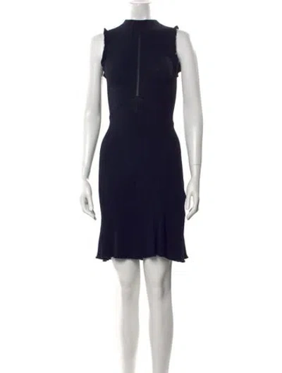 Pre-owned Tailored By Rebecca Taylor Mock Neck Mini Dress In Blue