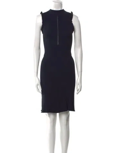 Pre-owned Tailored By Rebecca Taylor Mock Neck Mini Dress In Blue