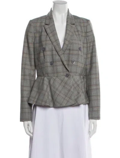 Pre-owned Tailored By Rebecca Taylor Plaid Print Blazer In Gray