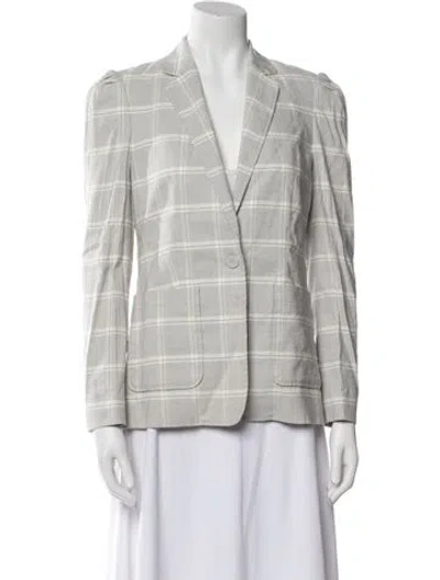 Pre-owned Tailored By Rebecca Taylor Plaid Print Blazer In Gray