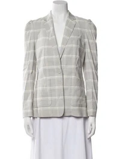 Pre-owned Tailored By Rebecca Taylor Plaid Print Blazer In Gray