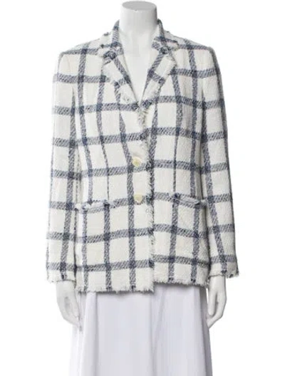 Pre-owned Tailored By Rebecca Taylor Plaid Print Blazer In Neutral