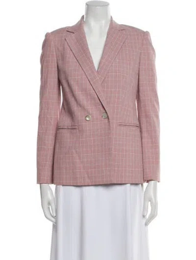 Pre-owned Tailored By Rebecca Taylor Plaid Print Blazer In Pink
