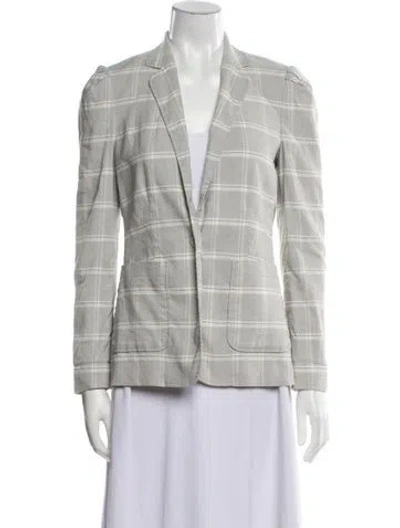 Pre-owned Tailored By Rebecca Taylor Plaid Print Blazer W/ Tags In Gray