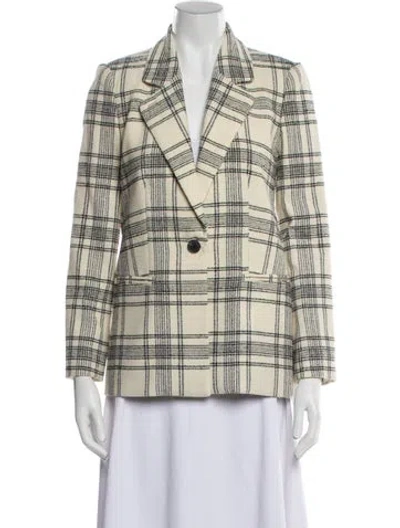 Pre-owned Tailored By Rebecca Taylor Plaid Print Blazer W/ Tags In Neutral