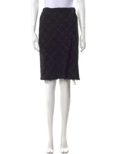 Pre-owned Tailored By Rebecca Taylor Plaid Print Knee-length Skirt W/ Tags In Black