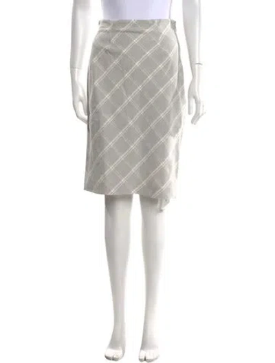 Pre-owned Tailored By Rebecca Taylor Plaid Print Knee-length Skirt W/ Tags In Gray