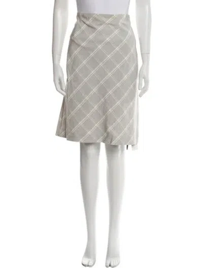 Pre-owned Tailored By Rebecca Taylor Plaid Print Knee-length Skirt W/ Tags In Gray