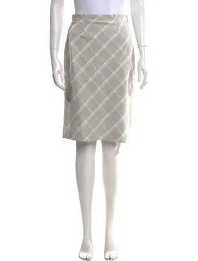 Pre-owned Tailored By Rebecca Taylor Plaid Print Knee-length Skirt W/ Tags In Gray