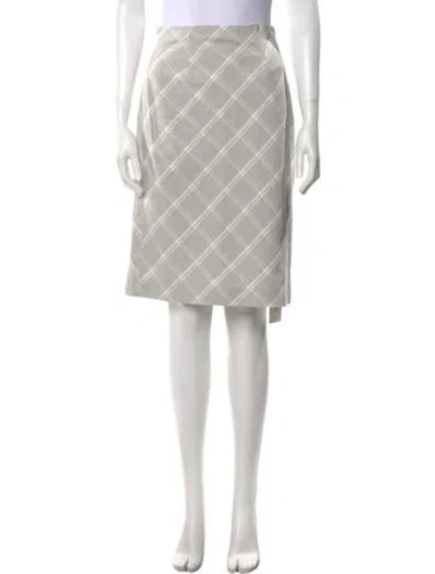 Pre-owned Tailored By Rebecca Taylor Plaid Print Knee-length Skirt W/ Tags In Gray