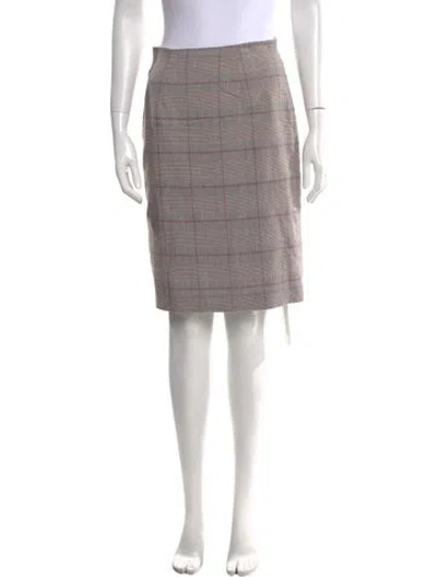 Pre-owned Tailored By Rebecca Taylor Plaid Print Knee-length Skirt W/ Tags In Pink