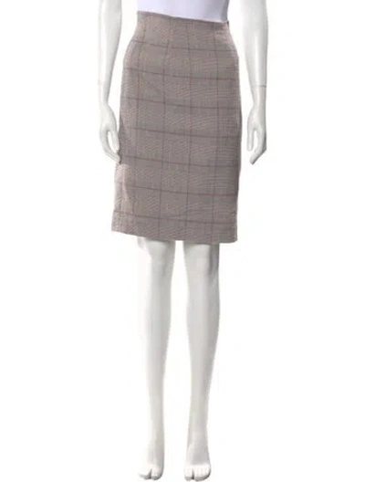 Pre-owned Tailored By Rebecca Taylor Plaid Print Knee-length Skirt W/ Tags In Pink