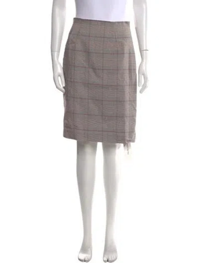 Pre-owned Tailored By Rebecca Taylor Plaid Print Knee-length Skirt W/ Tags In Pink