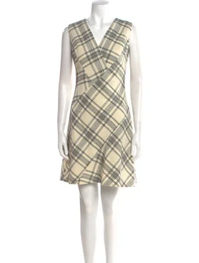Pre-owned Tailored By Rebecca Taylor Plaid Print Mini Dress In Neutral