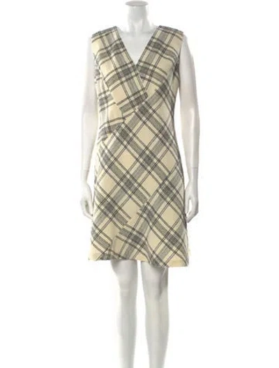 Pre-owned Tailored By Rebecca Taylor Plaid Print Mini Dress In Neutral