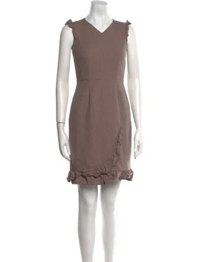 Pre-owned Tailored By Rebecca Taylor Plaid Print Mini Dress In Neutral
