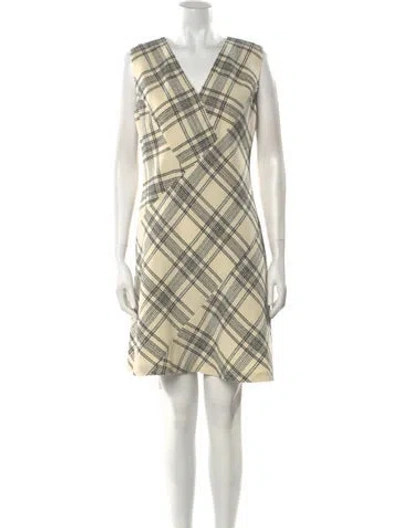 Pre-owned Tailored By Rebecca Taylor Plaid Print Mini Dress In Neutral