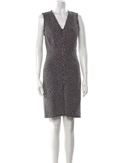Pre-owned Tailored By Rebecca Taylor Printed Knee-length Dress In Black
