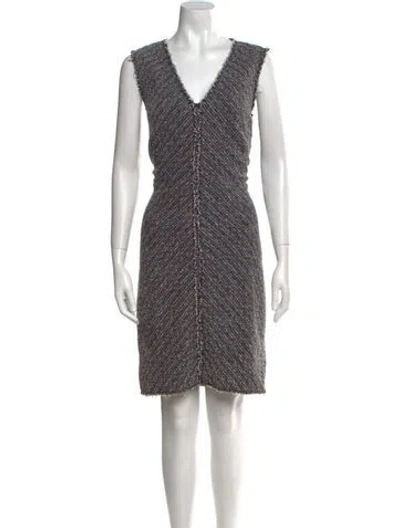 Pre-owned Tailored By Rebecca Taylor Printed Knee-length Dress In Black