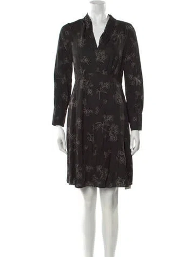 Pre-owned Tailored By Rebecca Taylor Printed Knee-length Dress In Black