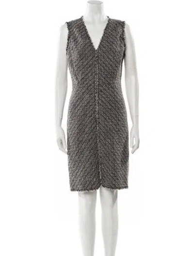 Pre-owned Tailored By Rebecca Taylor Printed Knee-length Dress In Black