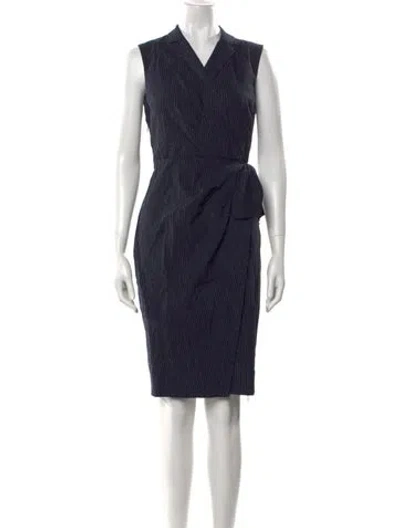 Pre-owned Tailored By Rebecca Taylor Printed Knee-length Dress In Blue