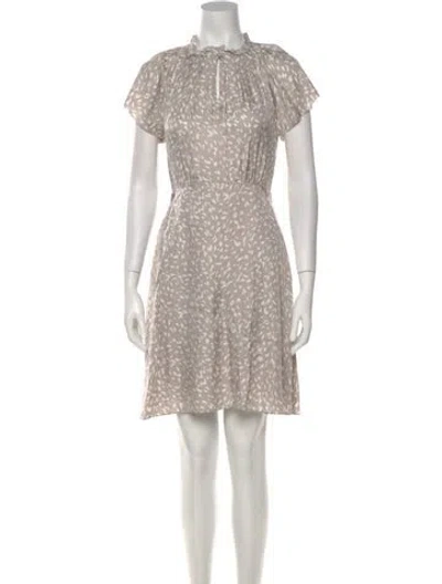 Pre-owned Tailored By Rebecca Taylor Printed Knee-length Dress In Gray